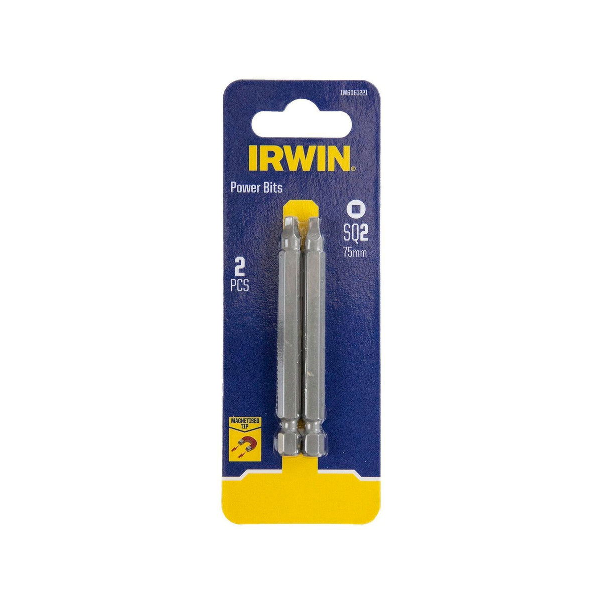IRWIN 75mm SQ2 Magnetic Power Bit - 2 Pack - Image 1 of 1