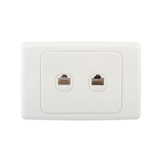 DETA Cat 6 Double Ethernet RJ45 Outlet
