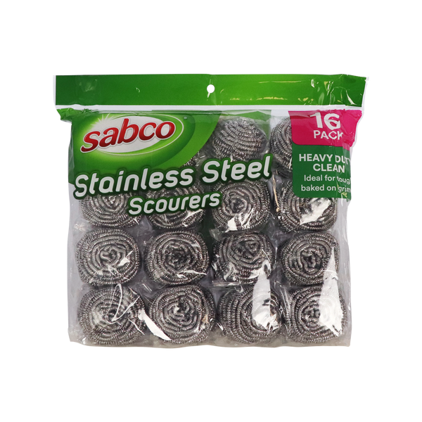 Sabco Stainless Steel Scourers - 16 Pack