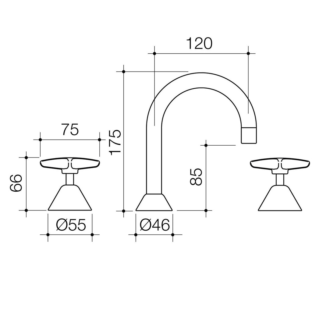 Caroma  Chrome Lead Free Elegance II Basin Set - Image 2 of 2