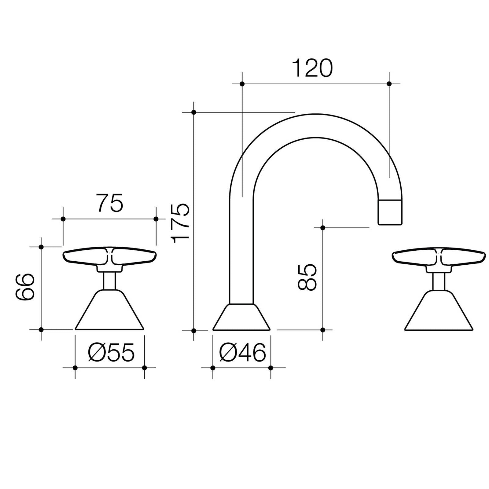 Caroma  Chrome Lead Free Elegance II Basin Set - Image 2 of 2