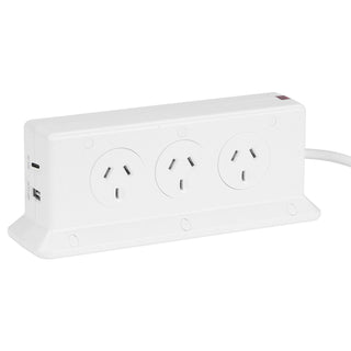 Arlec 6 Outlet Vertical Powerboard With PD30W Rapid Charging USB A & C