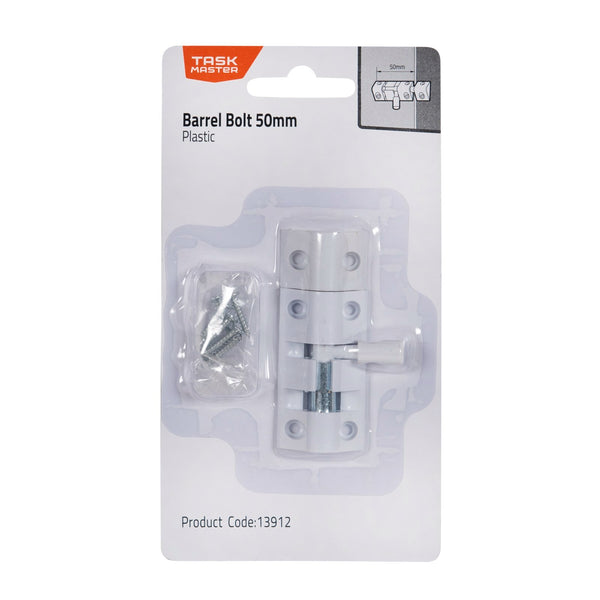 Taskmaster 50mm Plastic Barrel Bolt