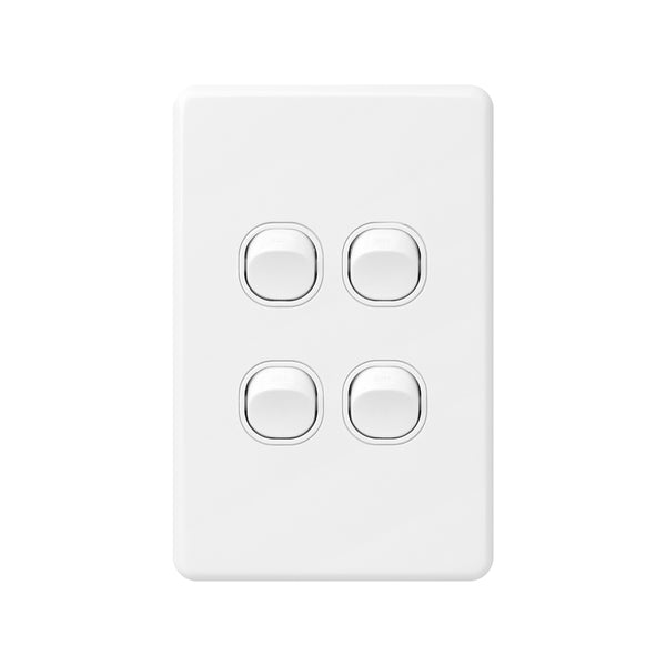 DETA X6 White 3 Gang Triple Vertical Switch