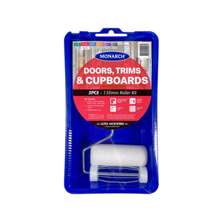 Monarch 130mm 3 Piece Doors, Trims & Cupboards Ultra Microfibre Roller Kit