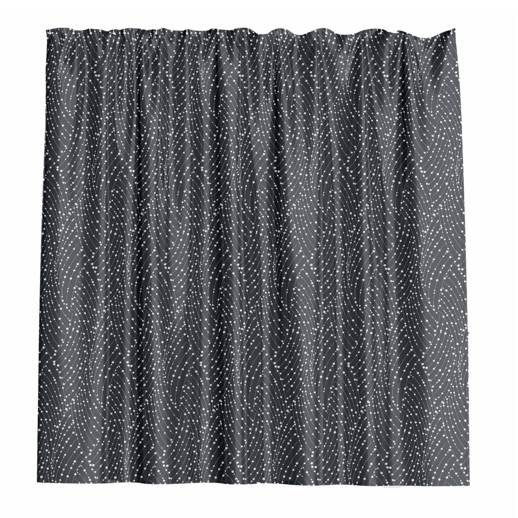 Barelli Polyester Shower Curtain Long Drop Midnight Mist 210x180cm - Image 1 of 2