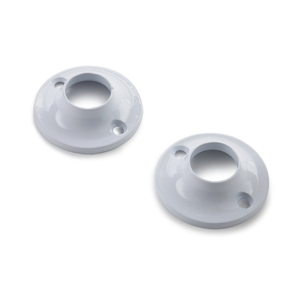Sandleford 19mm White Round Flange - 2 Pack
