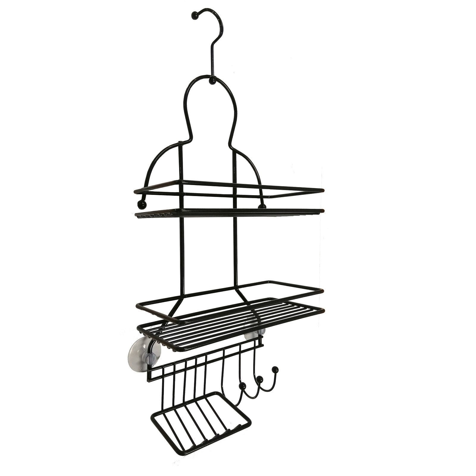 Barelli Black Bathroom Shower Caddy With Hooks - Image 1 of 1