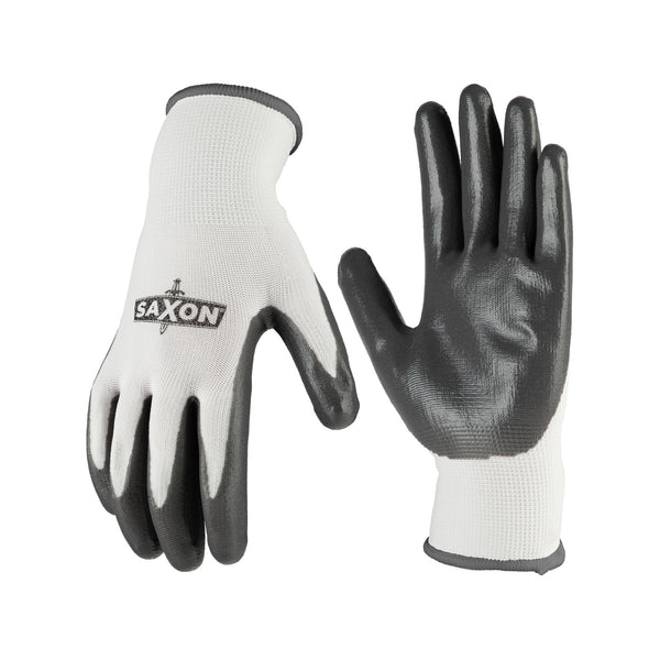 Saxon Large Nitrile Dipped Garden Gloves - 6 Pack