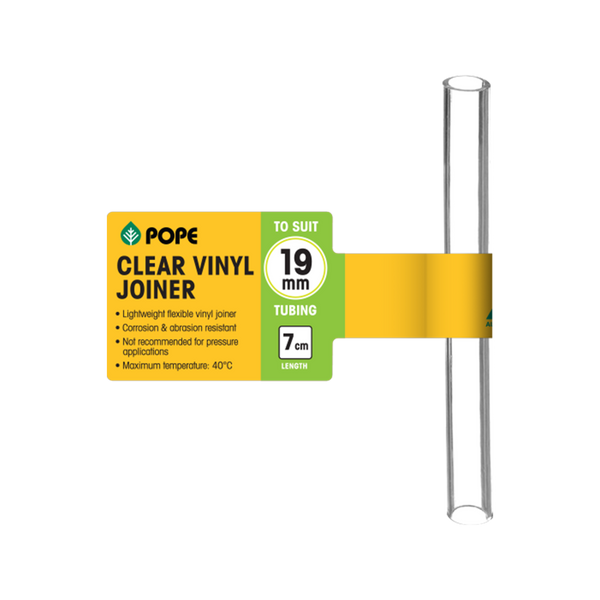 Pope 19mm x 7cm Clear Vinyl Tubing Joiner