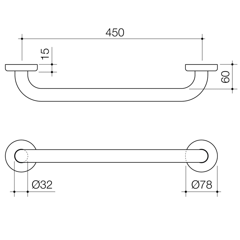 Caroma 450mm Chrome Home Collection Grab Rail - Image 2 of 2