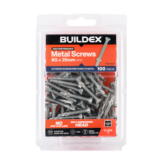 Buildex 8G x 35mm Class 3 Sheet Metal Screws - 100 Pack