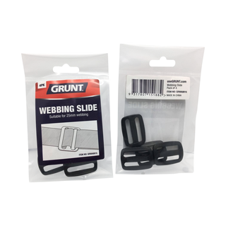 Grunt 25mm Black Webbing Accessory Slide - 4 Pack