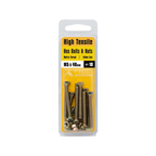 Pinnacle 5 x 40mm Yellow Zinc Hi Tensile Hex Bolt And Nut - 10 Pack - Image 4 of 4