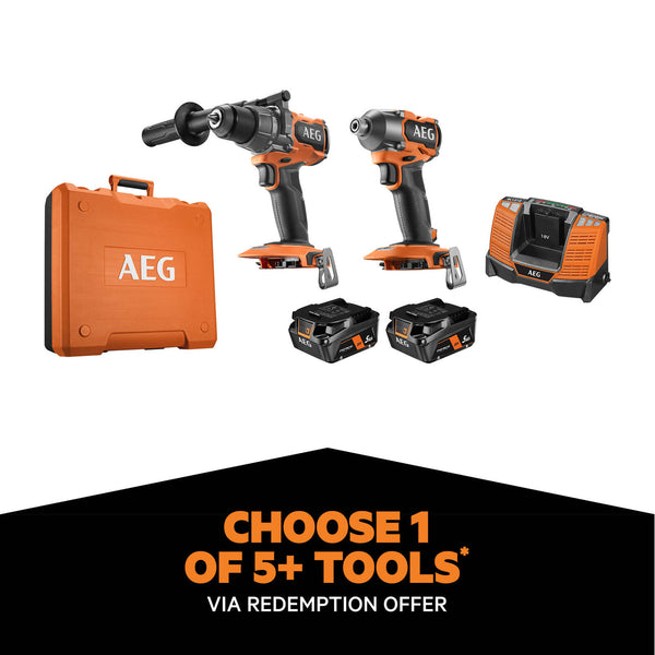 AEG 18V 5.0Ah 2 Piece FUSION Heavy Duty FORCE Kit