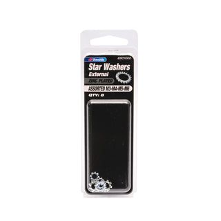 Zenith M3-M4-M5-M6 Zinc Plated Assorted External Star Washer - 8 Pack