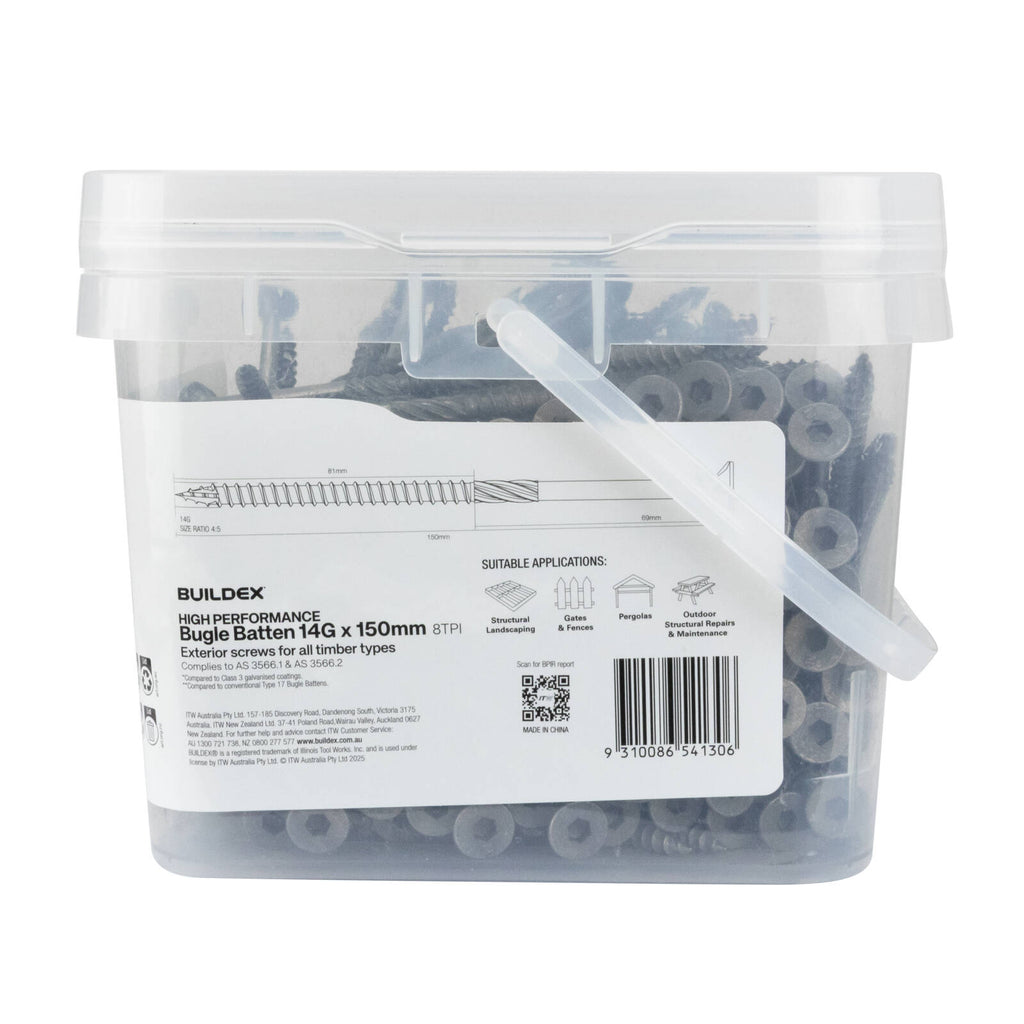 Buildex® 14G x 150mm Class 4 Bugle Batten Screws - 250 pack - Image 3 of 5