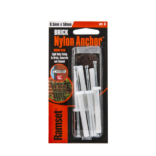 Ramset 6.5 x 50mm Nylon Anchor - 6 Pack