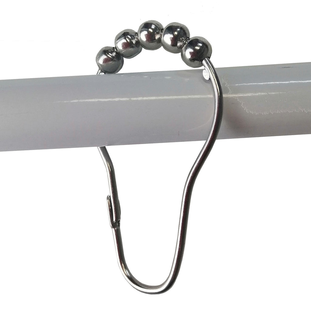 Barelli Chrome Shower Curtain Rings With Rollers - 12 Pack - Image 2 of 3