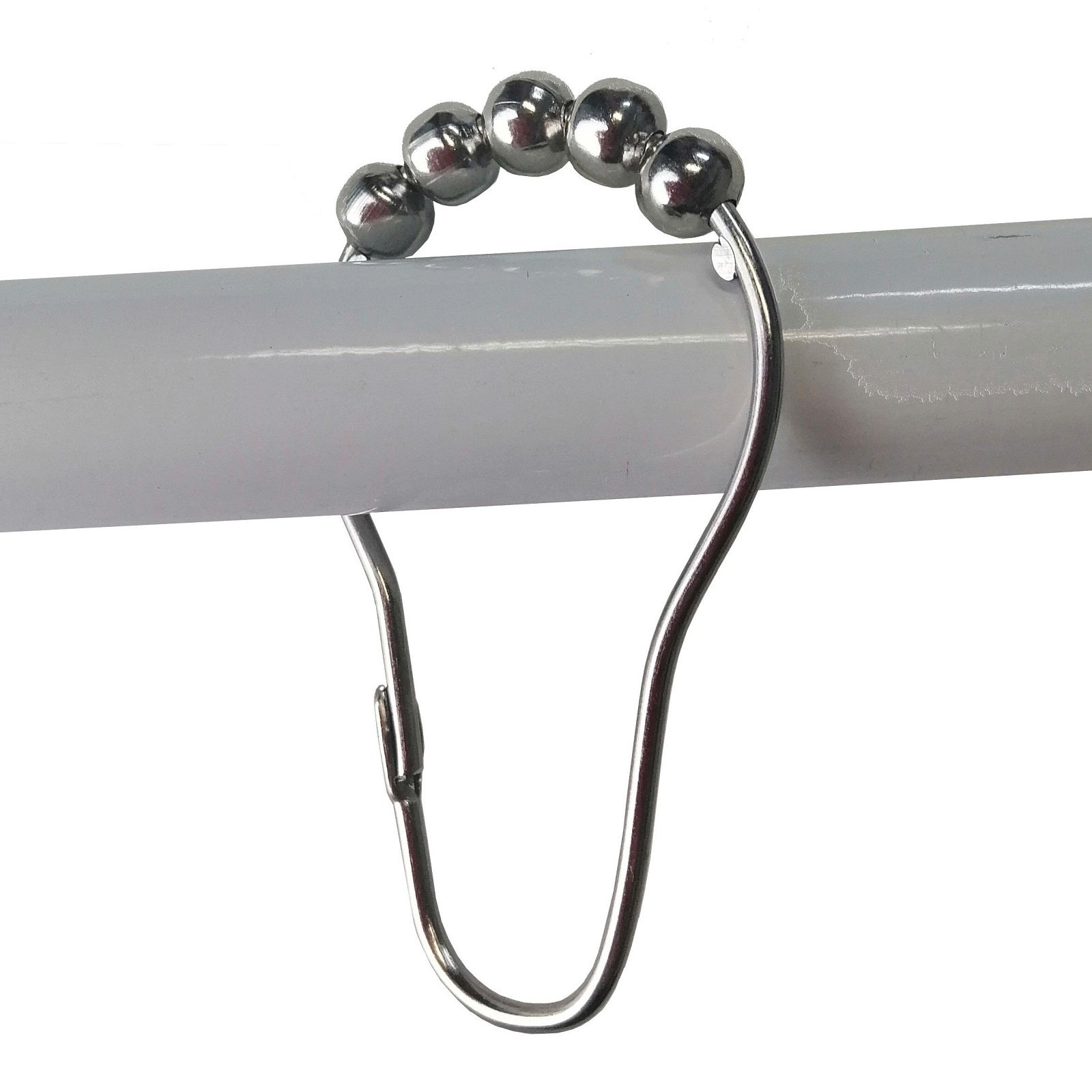 Barelli Chrome Shower Curtain Rings With Rollers - 12 Pack - Image 2 of 3