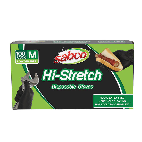 SABCO Hi-Stretch Black Gloves 100pk - Medium
