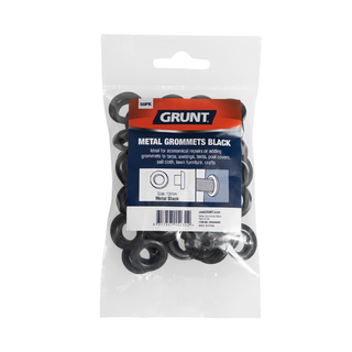 GRUNT 12mm Black Heavy Duty Metal Grommets - 50 Pack
