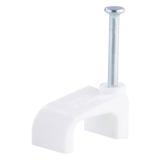 DETA 13mm White Flat Cable Clips - 100 Pack