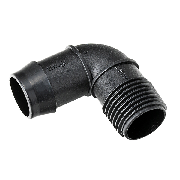 K-Rain 19mm Barbed Elbow × 15mm BSP Male - 10 Pack