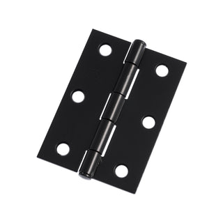 Lane 85mm Black Matte Fixed Pin Hinge Butt - 2 Pack