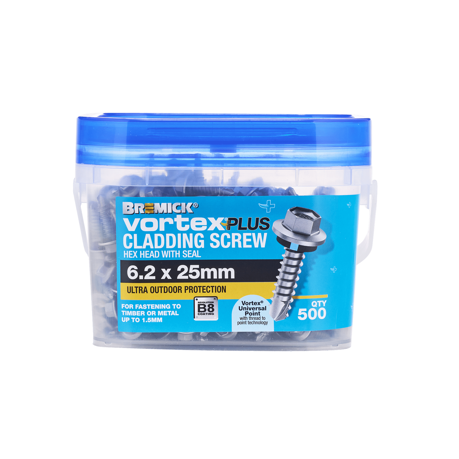 Bremick Vortex Plus Cladding Screw 6.2 x 25mm HEX B8 BX500 - Image 2 of 5