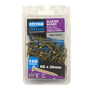 Titan 6G x 30mm PH2 Plasterboard Screw - 100 Pack