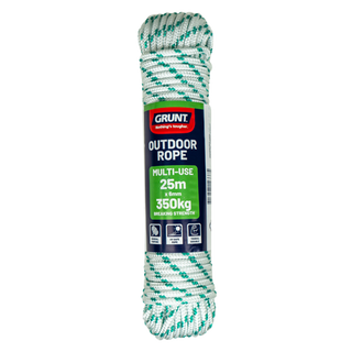 Grunt 6mm x 25m White And Green Outdoor Rope