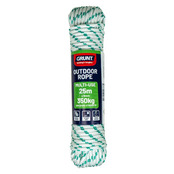 Grunt 6mm x 25m White And Green Outdoor Rope