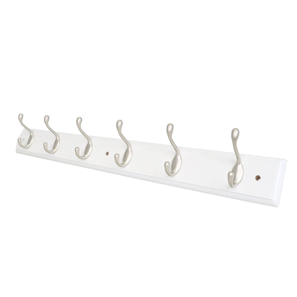 Syneco White Board 6 Hooks Coat Rack