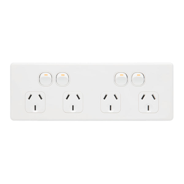 DETA White Gloss S-Line Quad Power Point