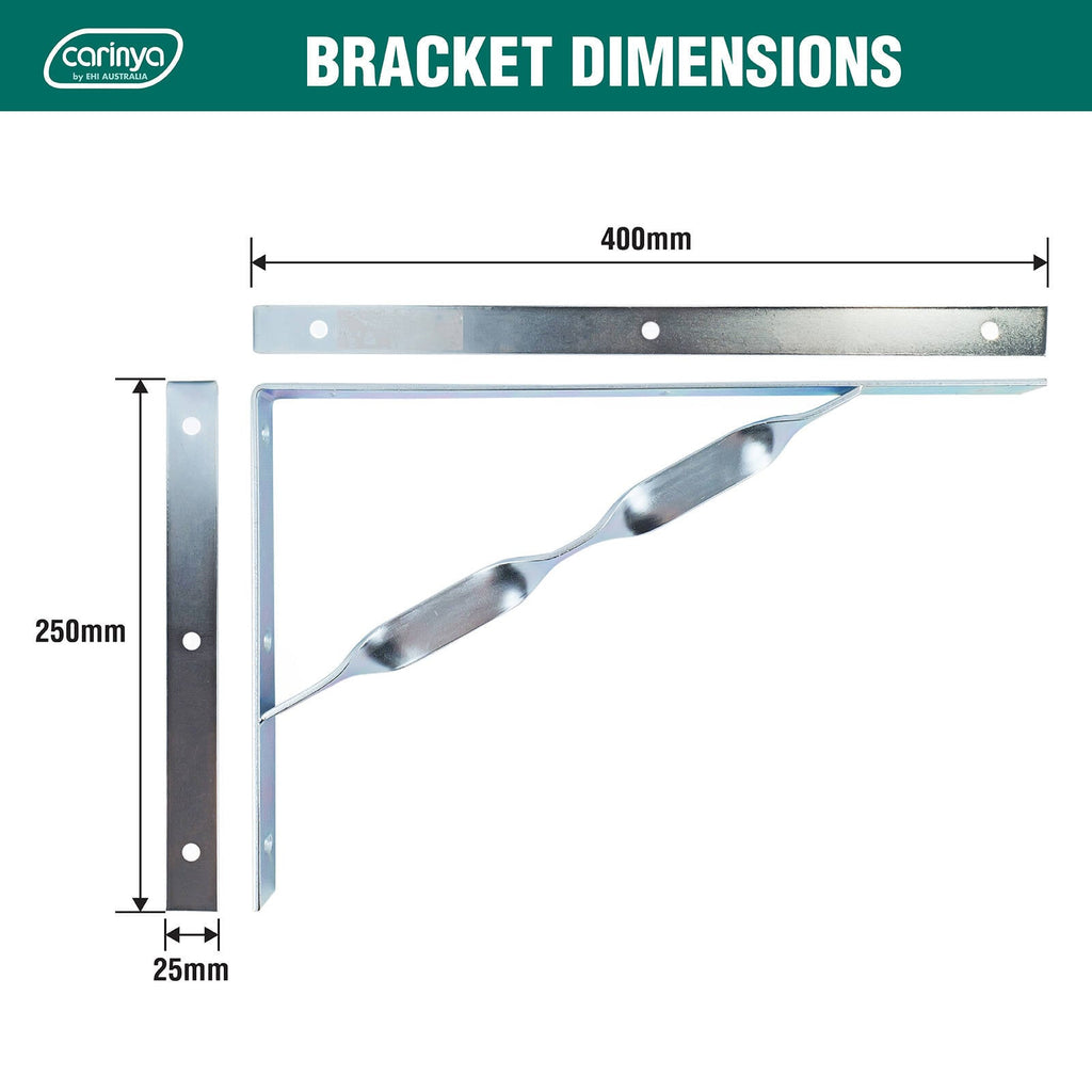 Carinya 400 x 250mm Zinc Plated Heavy Duty Twisted Stay Bracket - Image 4 of 11