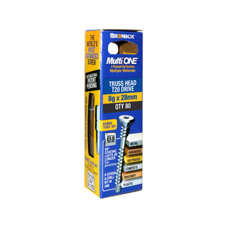 Bremick MultiONE 8g x 28mm B8 Countersunk Truss Head Screw - 80 Pack