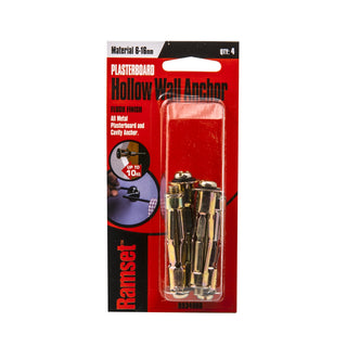 Ramset M6 x 13mm Hollow Wall Anchor - 4 Pack