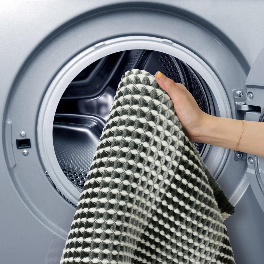 Barelli Bath Mat Rectangular 50cm x 80cm Waffle Weave Grey &amp; White - Image 4 of 10