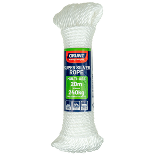 Grunt 4mm x 20m White Super Silver Rope