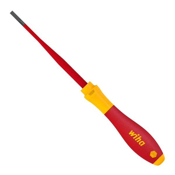 Wiha 3.5 x 100mm Slotted Slimfix VDE Screwdriver