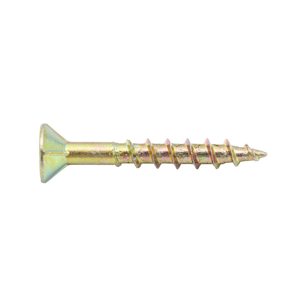 Zenith 8G x 20mm Countersunk Rib Head Chipboard Screws - 100 Pack