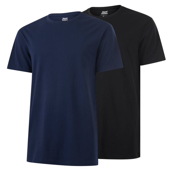 Hard Yakka Black / Navy 2 Pack Core Tee Bundle - Size L
