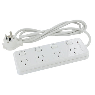 HPM 10 Amp 4 Outlet Surge Protected Powerboard