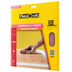 Flexovit 230x280mm 80 Grit Sanding Sheets 5pk  - 80 Grit - Image 1 of 2