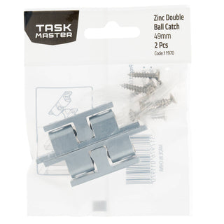 Taskmaster 43mm Zinc Double Ball Catch - 2 Pack - 43mm