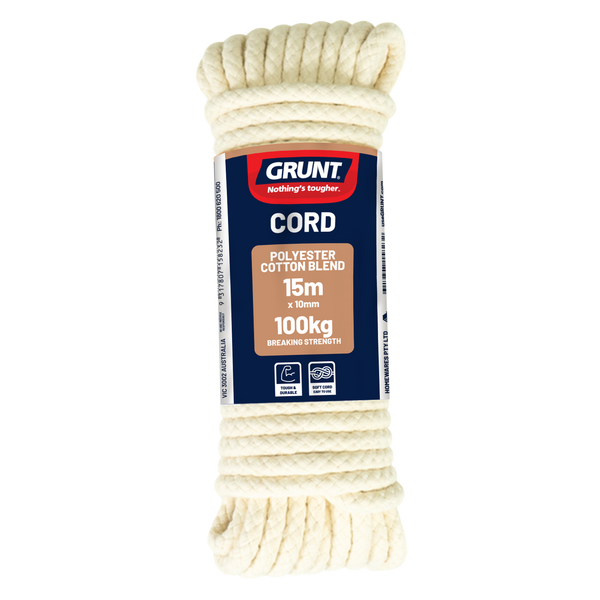 GRUNT 10mm x 15m Polyester Cotton Cord