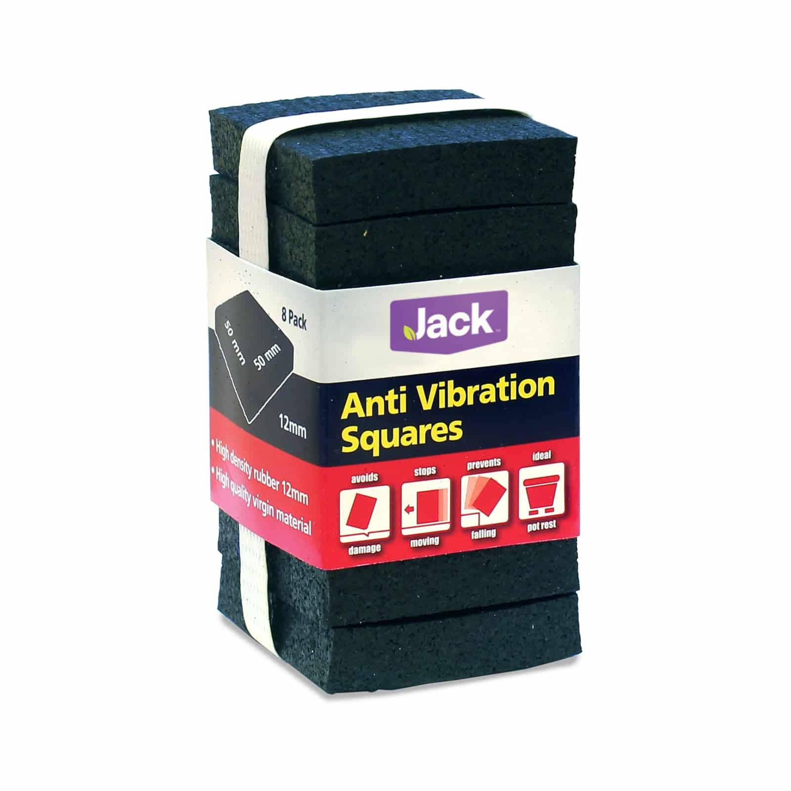 Jack 50 x 50 x 12mm Anti Vibration Squares - 8 Pack - Image 2 of 2