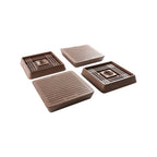Surface Gard 51 x 51mm Brown Square Rubber Base Castor Cup - 4 Pack - Image 1 of 5