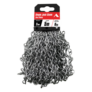 Pinnacle 2mm x 5m Zinc Plated Single Jack Chain
